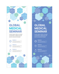 Wall Mural - a set of business banner design templates in modern, geometric, abstract pattern style for medical, 