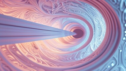 Poster - Colorful swirling patterns create an abstract tunnel effect with intricate designs in a digital artwork