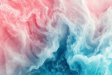 Fototapete - Abstract water texture with pink and blue swirls creating a dreamy, artistic ocean vibe
