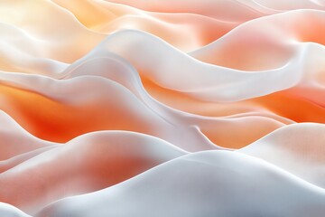 Poster - Textured fabric flowing in soft waves with hues of orange and white