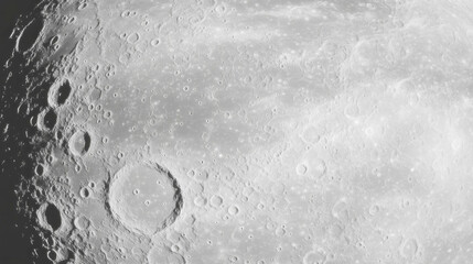 Aufkleber - Moon surface with gray texture and craters in chaotic pattern for space design