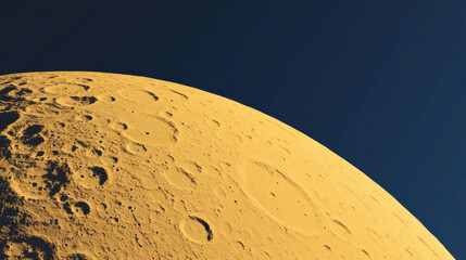 Poster - Abstract saffron moon surface texture against a dark blue sky