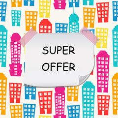 Fototapete - Big sale banner. Special offer price label design. Super Sale promotion banner template. Doodle background. Vector Illustration.