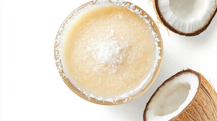 Poster - Refreshing coconut margarita with salt rim and fresh coconuts