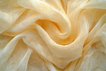 Poster - Soft yellow fabric drapes create a warm and inviting atmosphere in home decor settings