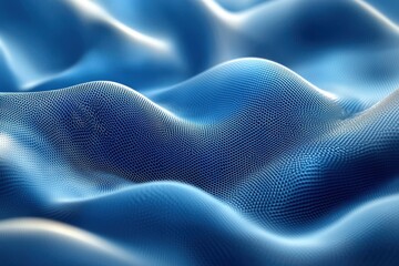 Poster - Abstract Blue Background Featuring Digital Wavy Mesh Patterns