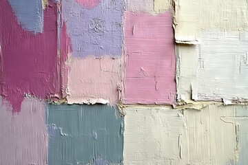 Aufkleber - Colorful abstract texture on canvas featuring various pastel shades and brush strokes in a contemporary art style
