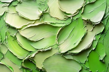 Aufkleber - Textured green leaf patterns created with paint showing various shades and strokes