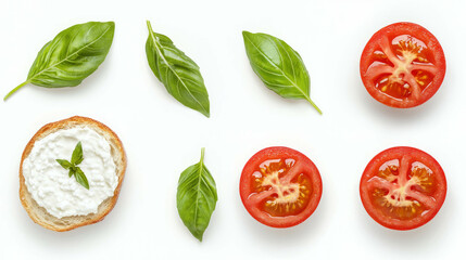 Poster - Fresh culinary delight with cottage cheese and tomato for creative cuisine