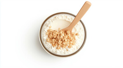 Aufkleber - Delicious cottage cheese with granola topping for a healthy breakfast
