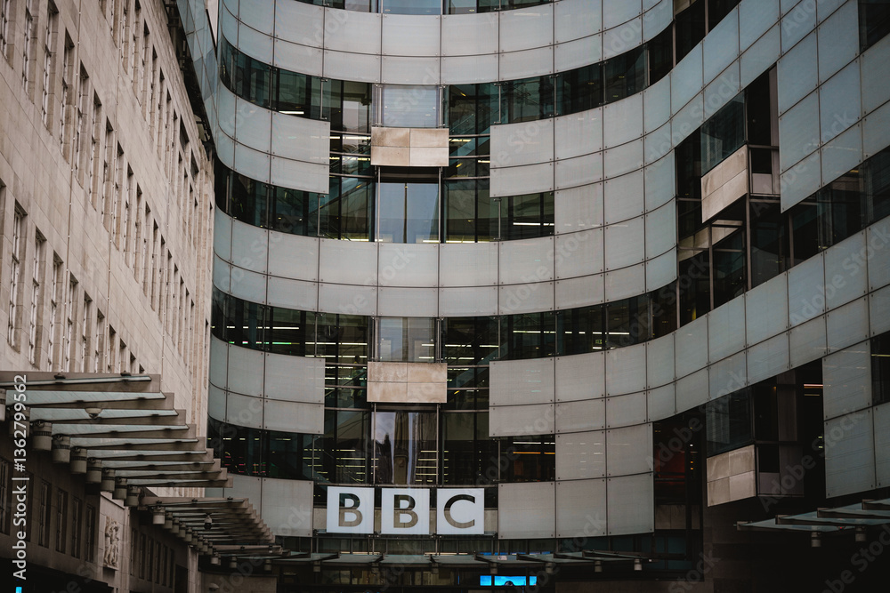 BBC Broadcasting House Signage On Facade, BBC Radio Stations, BBC World ...