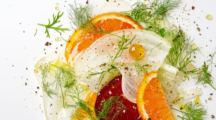 Poster - Fresh fennel and beet salad with citrus and herbs for a healthy meal