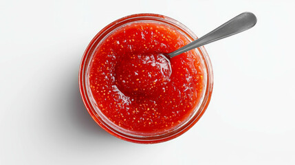 Poster - Delicious fig jam in glass jar with spoon – perfect for gourmet cuisine and desserts