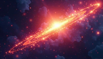 vibrant plasma aura surrounding a blazing celestial body, nebula, cosmos