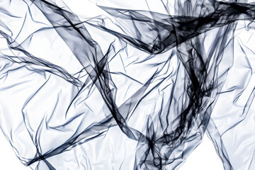 Wall Mural - exploration of abstract textures with black transparent fabric
