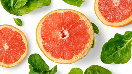 Poster - Fresh grapefruit and chicken salad with spinach for healthy dining delights