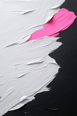 Poster - Abstract texture created with white, black, and pink paint on canvas in studio setting