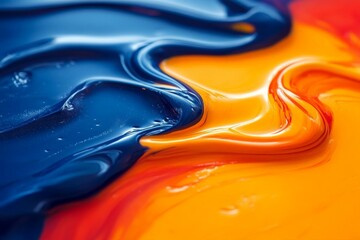 Aufkleber - Vibrant colors blend together in smooth swirls during an artistic creation process