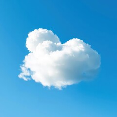 Wall Mural - Fluffy white cloud shaped like an animal against a vibrant blue sky, isolated on white, animal shape, image, silhouette