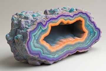 Poster - Colorful rock formation showcasing vibrant layers and unique structure in a studio setting