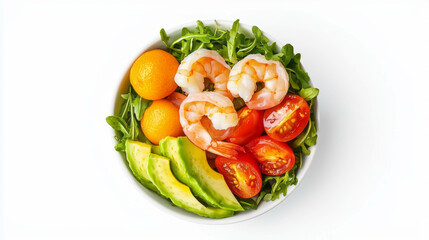 Aufkleber - Fresh kumquat and shrimp ceviche with avocado and tomato salad