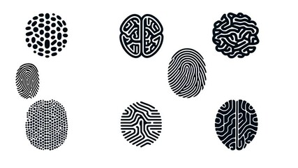 Poster - Innovative Abstract Brain Logos Using Dots and Lines for Science Generative AI