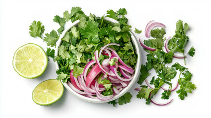 Poster - Fresh mango and red onion salsa with limes and cilantro for culinary inspiration