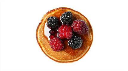 Poster - Delicious oat flour pancakes with fresh berries for a healthy breakfast idea