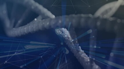 Poster - animation of intertwined dna strands with digital network connections in school setting