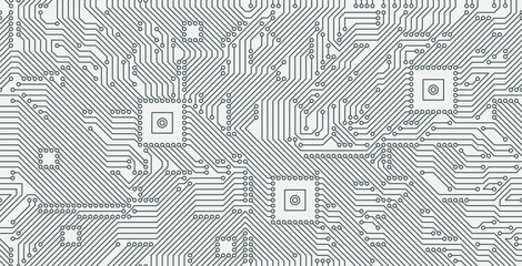 seamless computer circuit board on white background.