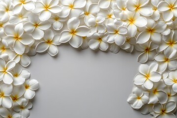 Poster - White flowers surround a blank space, creating a minimalist and serene display