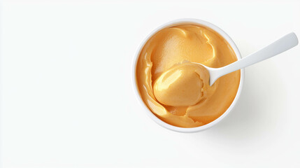 Poster - Delicious turmeric and honey ice cream in a bowl for healthy dessert inspiration