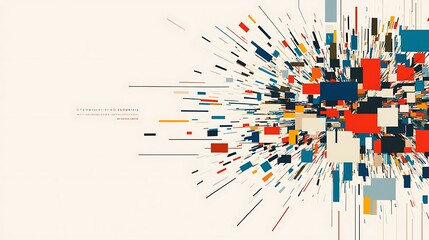 Poster - Abstract Digital Art Bursting With Colorful Lines and Shapes