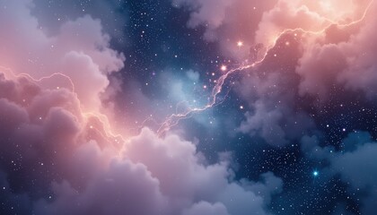 Poster - Celestial event illustrations cosmic space digital art starry night cosmic clouds dreamlike atmosphere