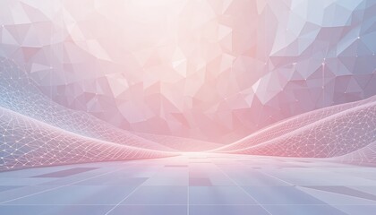 Poster - Digital art creation abstract landscape graphic design platform futuristic environment wide-angle view visual exploration of modern aesthetics