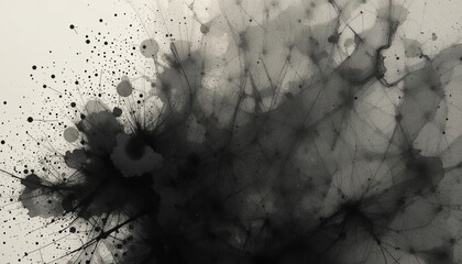 Poster - Dynamic black ink splash art creation studio space digital artwork abstract environment close-up view creative concept for artistic expression