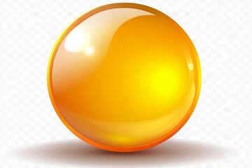 Aufkleber - Bright shiny yellow sphere resting on a light surface creating a vibrant focal point in the composition