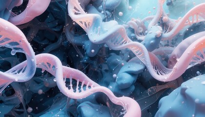 Poster - Exploring molecular structures of dna digital art abstract environment colorful visuals scientific concept
