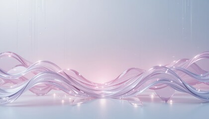 Poster - Fluid motion design abstract space digital art soft color palette minimalist aesthetic creative concept for visual impact