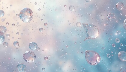 Poster - Water droplets falling on surface abstract background high-quality image soft focus nature conceptual art