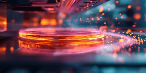 Aufkleber - Quantum Precision Futuristic Industrial Illumination Revealing Next-Gen Manufacturing Dynamics with Cyberphysical Energy Flow and Technological Elegance
