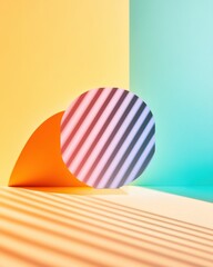 Aufkleber - Chromatic Geometry Minimalist Abstract Design with Gradient Color Blocking, Soft Shadow Play and Retro-Futuristic Aesthetic for Modern Visual Branding
