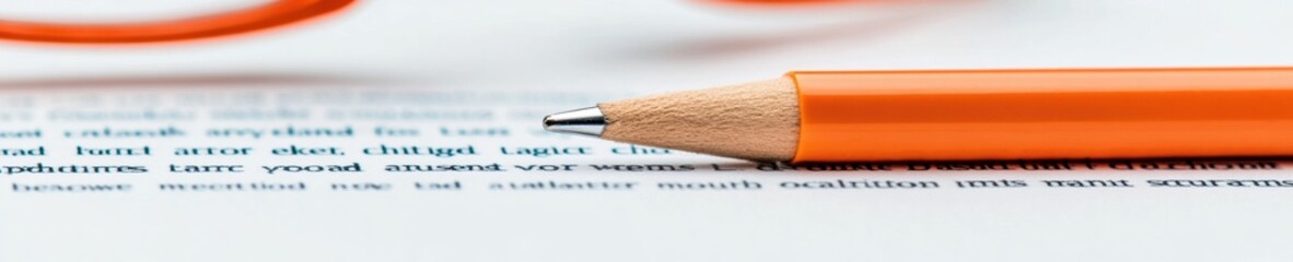 Aufkleber - Minimalist Estate Planning Precision Legal Document Workflow with Vibrant Orange Pencil - Strategic Financial Clarity for Modern Wealth Management