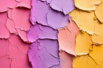 Poster - Abstract Colorful Palette of Pink Purple and Yellow Creamy Texture with Artistic Brushstrokes and Vibrant Tones for Modern Design