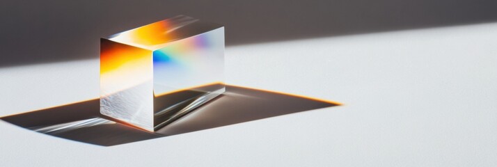 Aufkleber - Prismatic Innovation Geometric Glass Pyramid Illuminating Strategic Business Transformation through Transparent Design and Minimalist Light Refraction