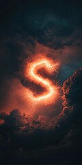 Fototapete - Climate Crisis Visualization Electrifying S-Shaped Lightning Symbolizing Global Warming Impact - Cutting-Edge Environmental Communication and Digital Media Design