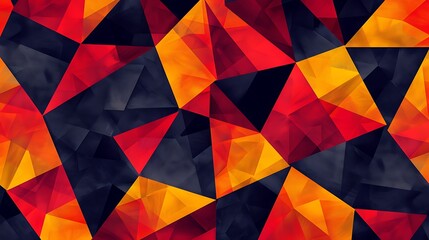 Poster - A striking design of interlocking polygons in bold, contrasting colors, creating a sense of dynamic movement and energy