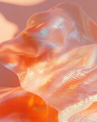 Aufkleber - Digital Fluid Dynamics Holographic Coral Silk Texture Revealing Soft Tech Wellness Aesthetic for Immersive Creative Experiences