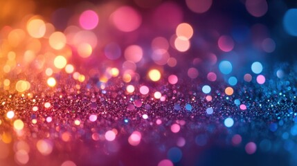 Poster - vibrant abstract bokeh background with sparkling glitter and defocused lights for festive celebratio