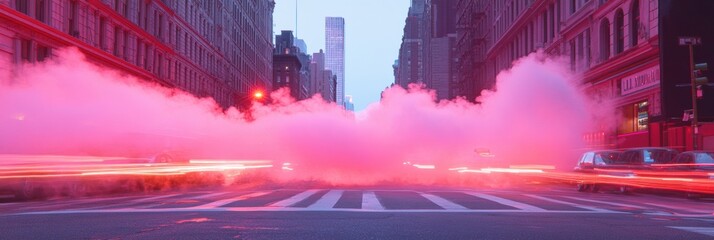 Aufkleber - Urban Climate Flux Neon-Infused Thermal Cityscape Revealing Hyper-Real Environmental Transformation - Next-Gen Sustainability Visualization for Climate Tech Innovation